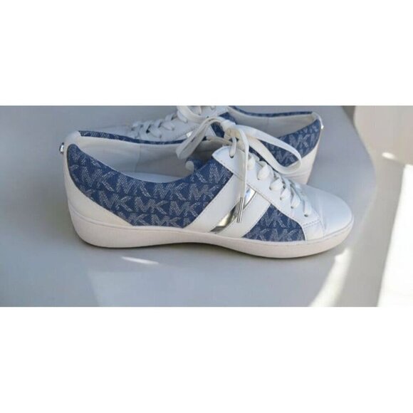 Michael Kors Keaton Logo Denim and Leather Sneaker Size 7 (EUC) - Picture 9 of 11